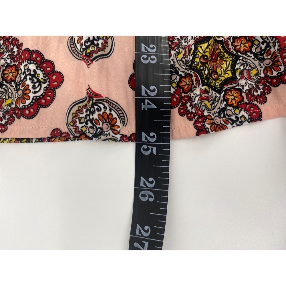 Loft Outlet Peplum Top Womens Large Pink Excellent Paisley Medallion Sleeveless - Picture 6 of 7